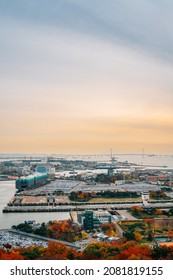 Panoramic View Of Incheon Port At Sunset In Incheon, Korea