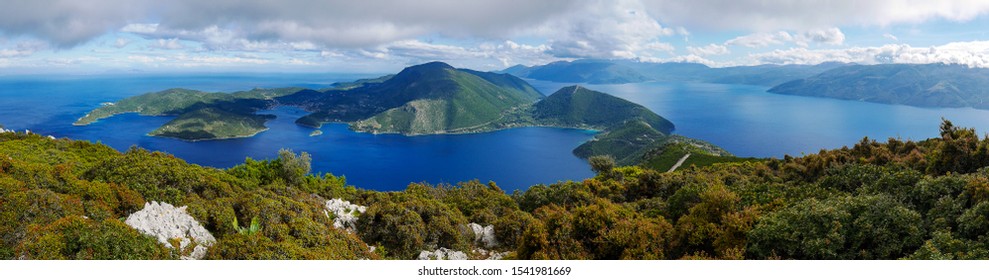 Panoramic View Of Ithaki And Vathi