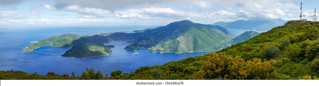 Panoramic View Of Ithaki And Vathi