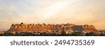 Panoramic view of Jaisalmer Fort at dawn, Rajasthan, India. A UNESCO World Heritage site.