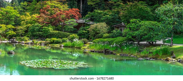 Japanese Stone Garden Panorama Images Stock Photos Vectors