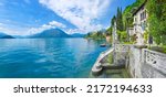 Panoramic view of Lake Como from the Villa Monastero park.