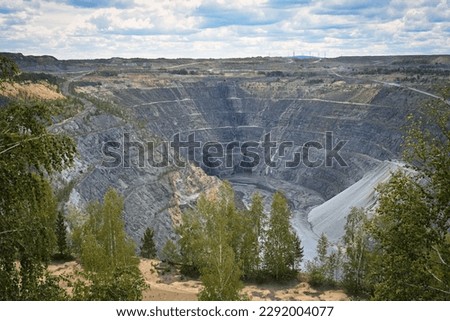 Panoramic view of the large coal quarry in Uchaly, Bashkortostan Republic of Russia