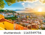 Panoramic view of Lisbon at sunset,  Portugal