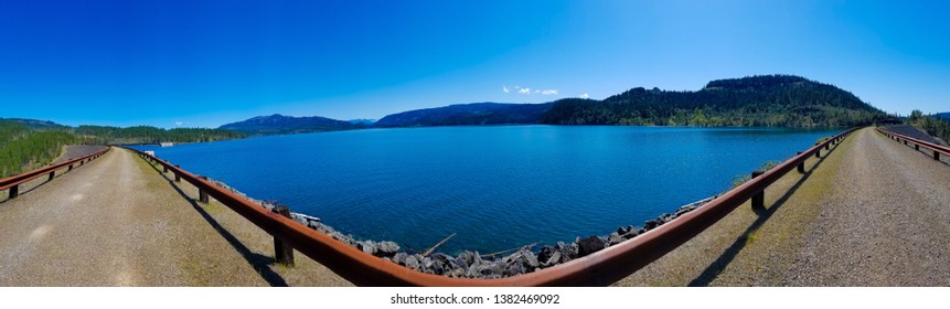 A Panoramic View Of Lost Creek Lake From The Dam