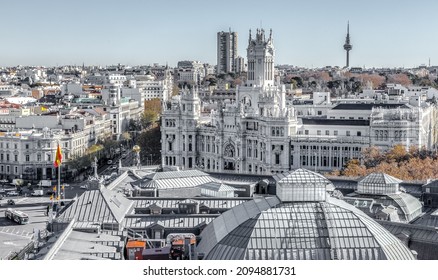 Panoramic View Of Madrid From The Rooftop Of The Circulo De Bellas Artes