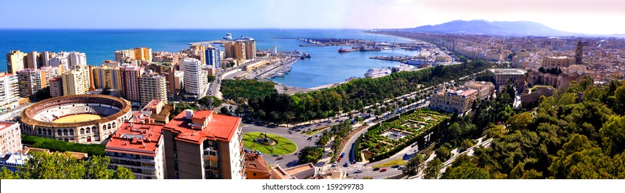 Panoramic View Of Malaga City, Spain