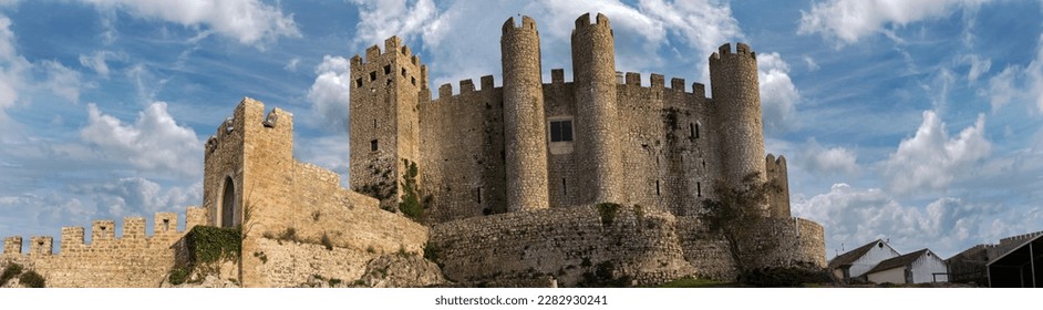 Panoramic View of the Medieval Castle in the Village of Obidos - Powered by Shutterstock