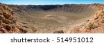 Panoramic view of Meteor Crater in Coconino County, Arizona, USA