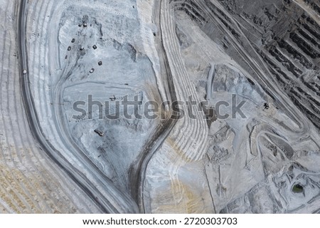 Panoramic view of a mine in the process of exploitation and extraction of gold and silver minerals