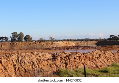 Panoramic View Of Mineral Sands Open Cut Mining Near The Ferguson River  Near Dardanup Western Australia  Producing Monazite ,zircon, Ilmenite And Rutile For Export.