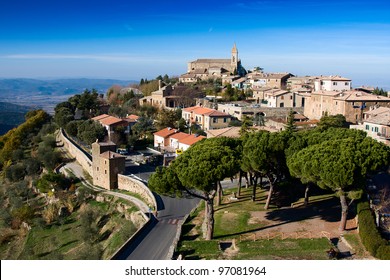 Panoramic view of Montalcino, Tuscany. Italy.