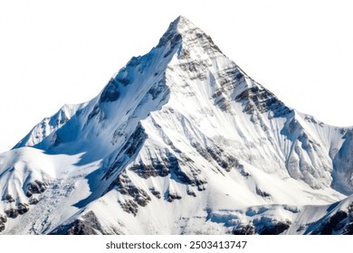 Panoramic view of mount Dhaulagiri isolated on the white sky background, Nepal himalaya mountain - Powered by Shutterstock