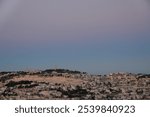 Panoramic view of Mount Scopus, the Mount of Olives and At-Tur Arab neighborhood on the eastern edge of Jerusalem, Israel. 