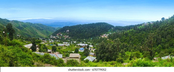 Panoramic View Of Mountain Village Dharamkot. Kangra District, Himachal Pradesh, India