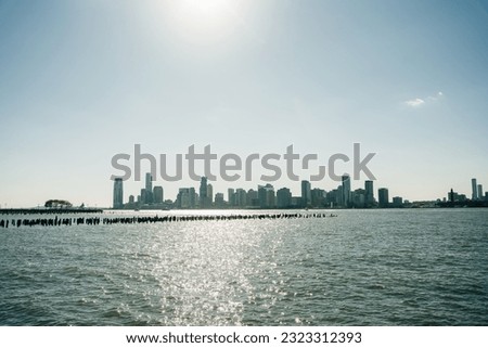 Panoramic view of New Jersey City skylines. High quality photo