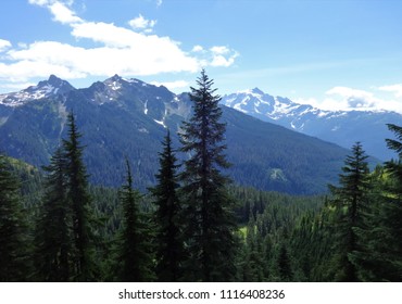 A panoramic view of the North Cascade mountains in summer