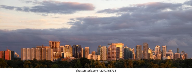 Panoramic View Of North York Part Of Toronto GTA, An Economic Hub Outside Downtown Toronto.