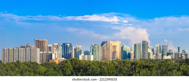 Panoramic View Of North York Part Of Toronto GTA, An Economic Hub Outside Downtown Toronto.