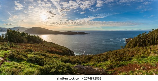 Panoramic view of Northern Atlantic coast in Cedeira, Galicia, Spain