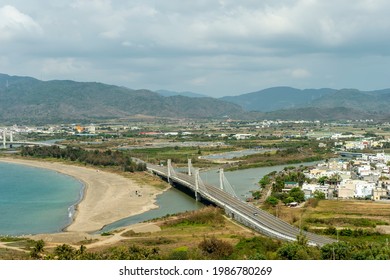 Panoramic View Of The Ocean And The National Museum Of Marine Biology And Aquarium From The Hill Of Gueishan At Checheng, Pingtung, Taiwan