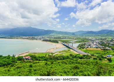 Panoramic View Of The Ocean And The National Museum Of Marine Biology And Aquarium From The Hill Of  Gueishan At Checheng, Pingtung, Taiwan