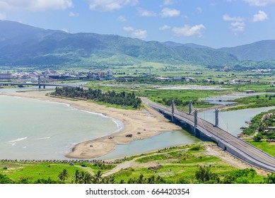 Panoramic View Of The Ocean And The National Museum Of Marine Biology And Aquarium From The Hill Of  Gueishan At Checheng, Pingtung, Taiwan