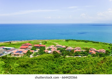 Panoramic View Of The Ocean And The National Museum Of Marine Biology And Aquarium From The Hill Of  Gueishan At Checheng, Pingtung, Taiwan