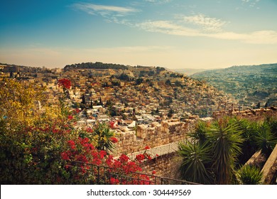 Panoramic view of old city Jerusalem, Israel