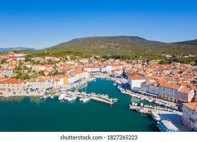 Panoramic view of old town of Cres on the island of Cres, Adriatic sea in Croatia