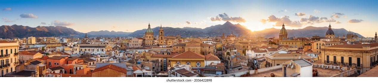 Panoramic View At The Old Town Of Palermo