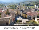 Panoramic view of an old town in the province of Benevento, Italy.