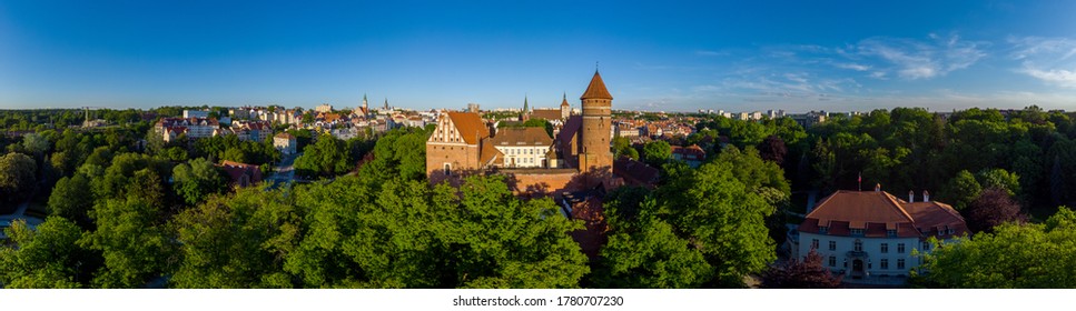 Panoramic view of Olsztyn with castle  - Warmia Region