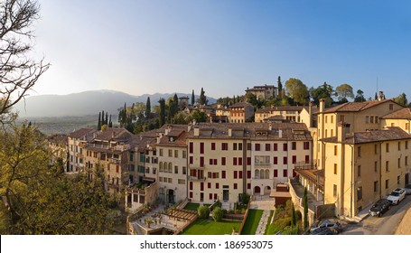 Panoramic View On Asolo In The Province Of Treviso /  Veneto / Italy