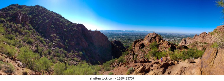 Panoramic View on the hike to the top of Camelback