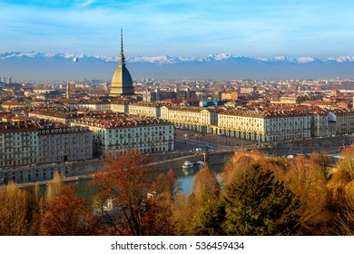 Panoramic view on the Mole Antonelliana in Turin, Piemonte, Italy