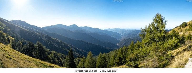 panoramic view on the mountains in the Southern French Alp on a sunny late summer day - Powered by Shutterstock