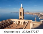 Panoramic view of Oran, Algeria, with the Santa Cruz chapel in the foreground.