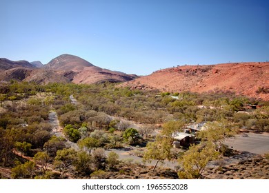 Panoramic View Of The Ormiston Gorge: Tjoritja-West MacDonnell National Park Camping Area, Macdonnell Ranges, Northern Territory NT, Australia, Oceania