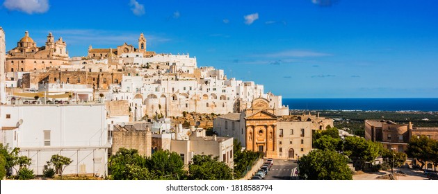 Panoramic View Of Ostuni In The Province Of Brindisi, Apulia, Italy