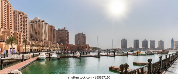 Panoramic View Over The Pearl In Doha, Qatar