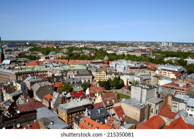 Panoramic view over Riga in Latvia - Shutterstock ID 215350081