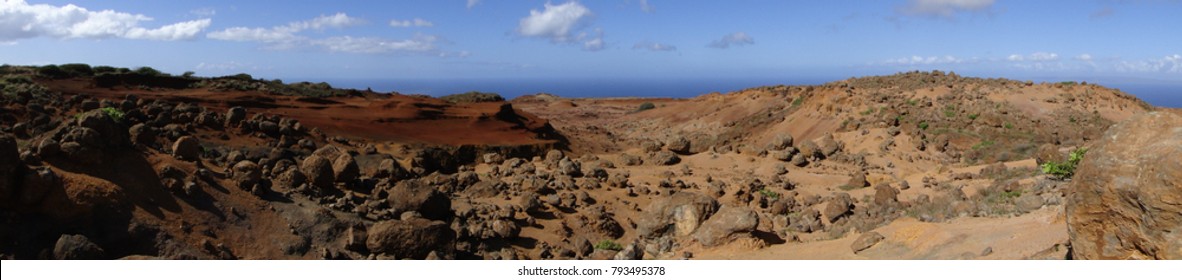 A Panoramic View Overlooking Keahiakawelo On Lanai.