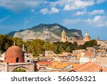 Panoramic view of Palermo with its cathedral and Monte Pellegrino in the background