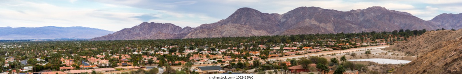 Panoramic View Of Palm Desert, Coachella Valley, California 