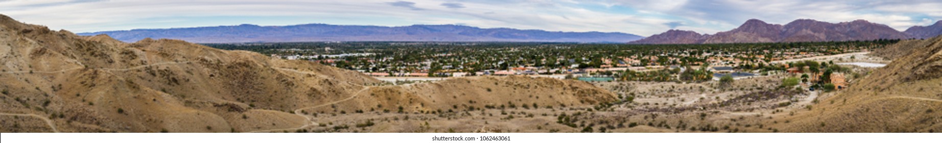 Panoramic View Of Palm Desert, Coachella Valley, California 