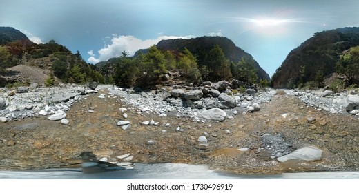 Panoramic View Of Part Of The Samariá Gorge On The Greek Island Of Crete