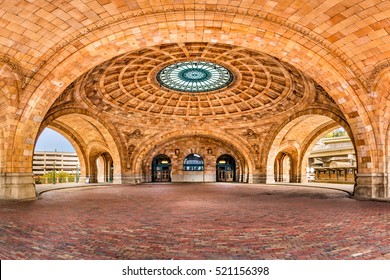 Panoramic view of Penn Station railway station. Owned by General Services Administration, an US government agency, Penn Station is a historic train station located in downtown Pittsburgh, Pennsylvania
