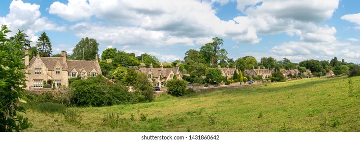 Panoramic view of the picturesque Cotswold village of Westonbirt, Gloucestershire, United Kingdom