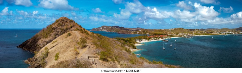 Panoramic View From Pingeon Island St Lucia, Fort Rodney , Rodney Bay Saint Lucia Caribbean